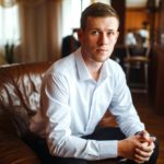 Luxury groom in suit. Businessman. Morning Groom Fees. beginning of the wedding day. Men's fashion.